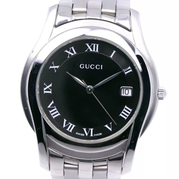 GUCCI Watches 5500M blackDial Stainless Steel Quartz Analog display mens - Picture 4 of 8